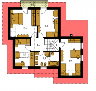 Grundriss des Obergeschosses - PREMIUM 221